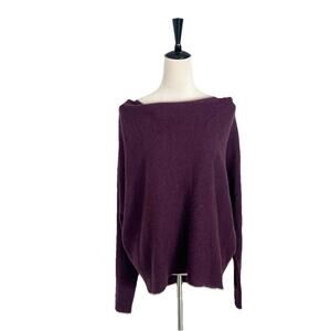 Antonio Melani Womens Sweater 100% Cashmere Off Shoulders Purple Size Large